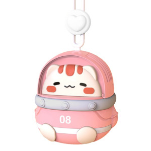 CS1327 petit ventilateur de cou suspendu de dessin animé de charge USB Mini ventilateur silencieux portable sans feuilles (chat) SH501C638-20