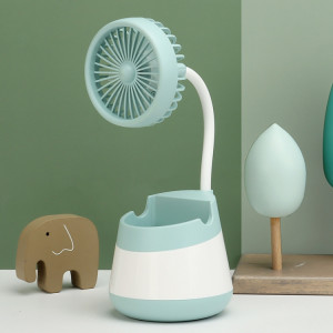 Ventilateur de porte-stylo de bureau de charge USB 276A avec fonction de support de téléphone ventilateur portable dortoir (vert) SH101C1894-20