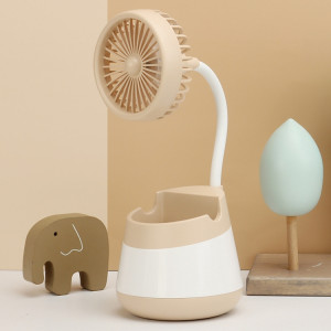 Ventilateur de porte-stylo de bureau de charge USB 276A avec fonction de support de téléphone ventilateur portable dortoir (jaune) SH101E1690-20