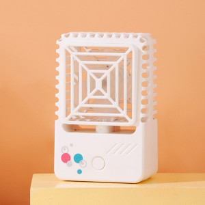 820 Mini ventilateur de charge USB de bureau Portable dortoir carré petit ventilateur (blanc lait) SH701A306-20