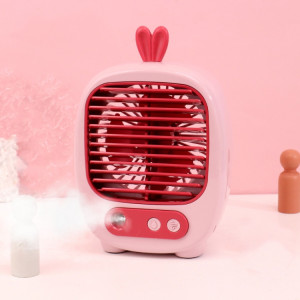 1315 Humidification par pulvérisation Ventilateur de dessin animé hydratant Ventilateur de bureau de charge USB (Bunny Pink) SH901A379-20