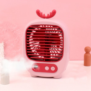 1315 Humidification par pulvérisation Ventilateur de dessin animé hydratant Ventilateur de bureau de charge USB (rose cerf) SH901E49-20