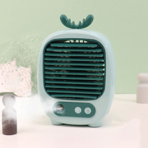 1315 Humidification par pulvérisation Ventilateur de dessin animé hydratant Ventilateur de bureau de charge USB (vert cerf) SH901G1547-20