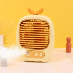1315 Humidification par pulvérisation Ventilateur de dessin animé hydratant Ventilateur de bureau de charge USB (cerf jaune) SH901H486-20
