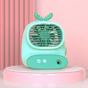 CS1319 Ventilateur de bureau petit vaporisateur hydratant ventilateur de bande dessinée ventilateur d'humidification silencieux rechargeable (vert cerf) SH801H1402-20