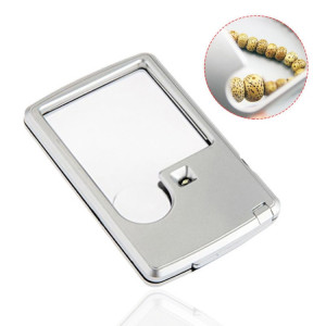 2pcs 3-6 fois type de carte loupe portable lumière LED rectangulaire SH6148364-20