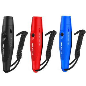 WANJOTEC EW001 Sifflet électronique d'entraîneur d'arbitre d'entraînement en plein air à grand volume, couleur: noir rouge bleu SW53051983-20