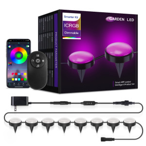 SKS-JZ-13 DC 12V 10m 15 LEDs Bluetooth RGB Lawn Light String Étanche LED Enterré Lumières US Plug SH4001164-20
