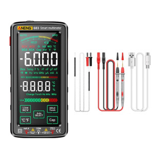 Multimètre rechargeable à plage automatique à écran tactile intelligent ANENG 683 (noir) SA801B1703-20