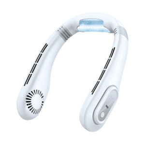 J18 Ventilateur de refroidissement suspendu pour le cou Ventilateur portable à affichage numérique sans lame (blanc) SH001B1876-20