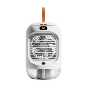 RD22 Ventilateur d'humidification rotatif Lumière d'ambiance à lumière chaude Tête secouante automatique avec refroidisseur d'air à affichage numérique (Blanc) SH801A1404-20