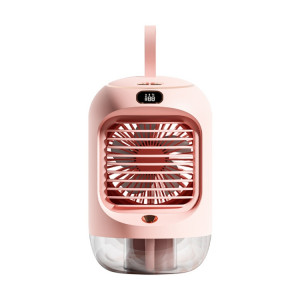 RD22 Ventilateur d'humidification rotatif Lumière chaude Atmosphère Lumière Tête secouante automatique avec refroidisseur d'air à affichage numérique (Rose) SH801B1874-20