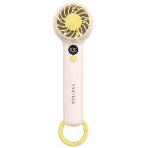 F2302 Mini ventilateur portable pour étudiant de bureau USB avec crochet (jaune) SH601A1702-20
