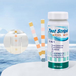 50pcs PH075 6 en 1 chlore résiduel PH détecteur de qualité de l'eau papier de test PH SH66381260-20