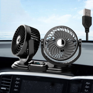 F621 Tourne-disque rotatif pour voiture Ventilateur silencieux à double tête pour voiture, modèle : USB SH00011676-20