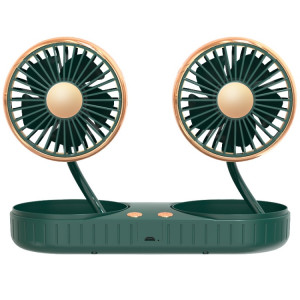 Ventilateur de voiture USB à batterie au lithium intégrée à tuyau double F304, couleur: or vert SH12011742-20
