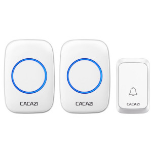 CACAZI A06-DC Sonnette étanche sans fil 1 à 2 piles Smart Home (Blanc) SC701A787-20