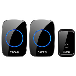 CACAZI A06-DC 1 à 2 Batterie Smart Home Sonnette Étanche Sans Fil (Noir) SC701B1664-20