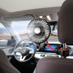 F508 Ventilateur de tuyau réglable à vitesse d'air USB pour siège arrière de voiture (noir rouge) SH701A1984-20