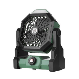 Grand ventilateur d'éclairage de camping portable à vitesse infiniment variable pour l'extérieur (noir vert) SH901B508-20