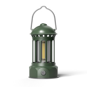 Rechargeable COB Portable Camping Extérieur Lampe Atmosphère Tente Lampe Rétro Lampe, Taille: Petit Vert SH6407963-20
