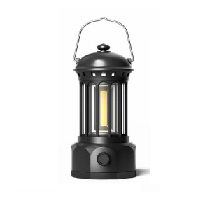 Rechargeable COB Portable Outdoor Camping Lamp Atmosphere Tent Lamp Retro Lamp, Taille: Large Black SH6416560-20