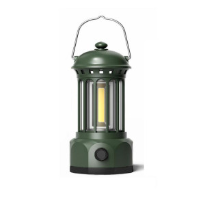 Rechargeable COB Portable Outdoor Camping Lamp Atmosphere Tent Lamp Retro Lamp, Taille: Large Green SH6419318-20
