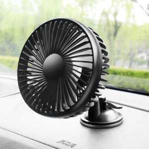 SUITU Mini ventilateur de voiture 12 V/24 V charge USB ventilateur à tête unique ventilateur de refroidissement à 360 degrés, style : modèle à ventouse SS7601351-20