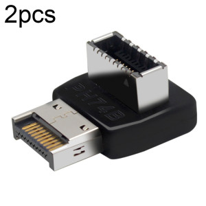 2pcs USB3.1 Type-E Interface de carte mère d'ordinateur Coude à 90 degrés Avant Type-C Adaptateur (PH74B) SH901B809-20