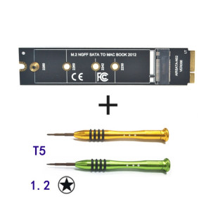 Adaptateur M.2 NGFF SATA vers MAC SSD pour MacBook Air 2012 A1465 A1466 avec tournevis SH1202523-20