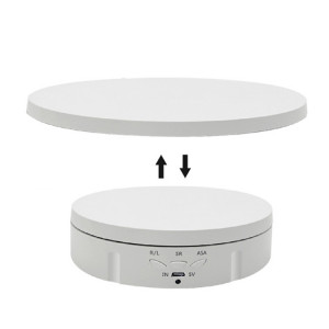 Présentoir de prise de vue en direct de bijoux rotatifs de plateau tournant de charge 2 en 1, couleur: bouton blanc SH38021271-20