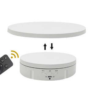 Présentoir de prise de vue en direct de bijoux rotatifs de plateau tournant de charge 2 en 1, couleur: télécommande blanche SH3804579-20