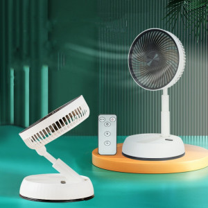 Le ventilateur télescopique pliable portable de 8 pouces peut secouer la tête avec minuterie et télécommande (blanc 6000 mAh) SH001A184-20
