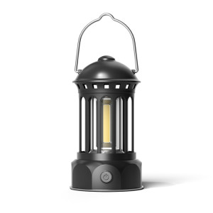 Modèle de batterie COB Lampe de camping extérieure portable Atmosphère Lampe de tente Lampe rétro, Taille: Petit Noir SH7502711-20