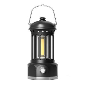 Modèle de batterie COB Lampe de camping extérieure portable Atmosphère Lampe de tente Lampe rétro, Taille: Big Black SH75071080-20