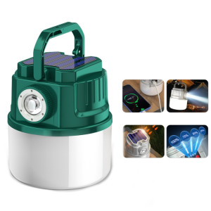 C52 Lampe de camping solaire multifonctionnelle Zoomable Lampe de tente étanche avec sortie USB (Vert) SH701B1698-20