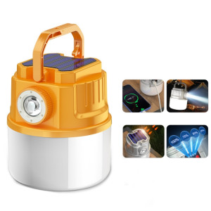 C52 Lampe de camping solaire multifonctionnelle Zoomable Lampe de tente étanche avec sortie USB (jaune) SH701C83-20