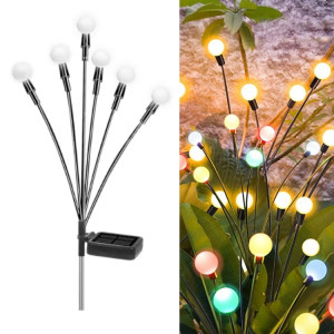 La luciole solaire allume les lumières imperméables de pelouse de jardin extérieur de Noël, couleur: lumière de couleur de 6 têtes SH46021271-20