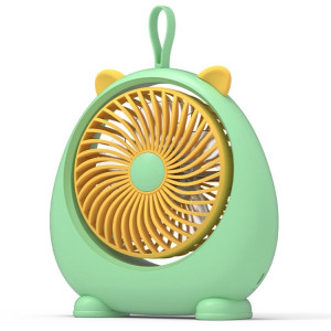 Ventilateur électrique de bureau d'oreille d'animal portatif de dortoir, style : version de charge verte SH84031086-20