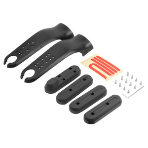 Pour Xiaomi M365 / PRO / 1S Accessoires de planche à roulettes Couverture de protection en plastique pour fourche avant Jeu de barres réfléchissantes (noir) SH601A809-20