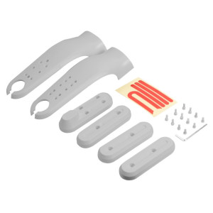 Pour Xiaomi M365 / PRO / 1S Accessoires de planche à roulettes Couverture de protection en plastique pour fourche avant Jeu de barres réfléchissantes (Blanc) SH601B42-20