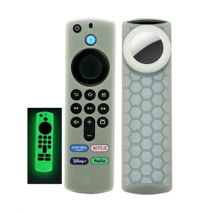 Boîtier de télécommande 2 pièces pour Amazon Fire TV Stick 2021 ALEXA 3e génération avec support Airtag (vert lumineux) SH501E1701-20