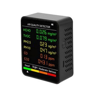 Détecteur de qualité de l'air PM2.5/PM10 Moniteur de qualité de l'air intérieur (noir) SH301B260-20