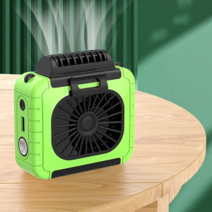 Ventilateur d'éclairage extérieur monté à la taille avec fonction d'alimentation, support multifonctionnel, ventilateur de cou suspendu (vert herbe) SH901F245-20