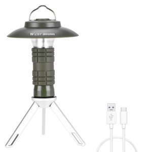 WEST BIKING Phare d'extérieur Lampe de camping LED Lampe de poche d'urgence magnétique portable (vert armée) SW601B1523-20