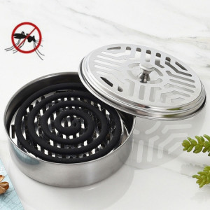 10 pièces porte-plateau d'encens de moustique en acier inoxydable boîte d'encens de moustique ignifuge domestique avec couvercle (comme le montre) SH901A1966-20