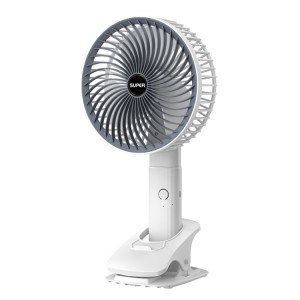 Ventilateur de bureau portable avec clip de charge USB Ventilateur de poche rotatif multifonctionnel (gris) SH001A118-20