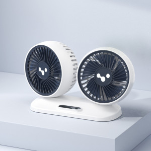 Ventilateur de voiture 12v/24v interface USB puissant ventilateur électrique à double tête (blanc nacré) SH601B502-20