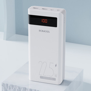 ROMOSS Sense8PF PD22.5W 30 000 mAh Banque d'alimentation mobile compacte et portable à charge rapide (blanc avec écran) SR601A337-20
