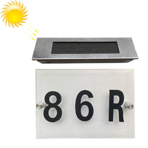 Small-4LED lumière blanche (67x30) en acier inoxydable numéro de maison solaire applique murale LED adresse Indication plaque d'immatriculation SH81011235-20